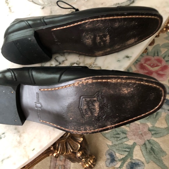 Florsheim men’s genuine black leather Sorrento cap tie Oxford size 12D
